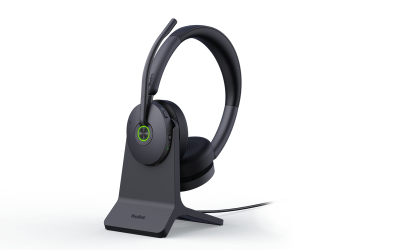 Yealink WH68-H Hybrid ANC Bluetooth DECT Wireless Headset 4-Mic Charging Stand WDD60