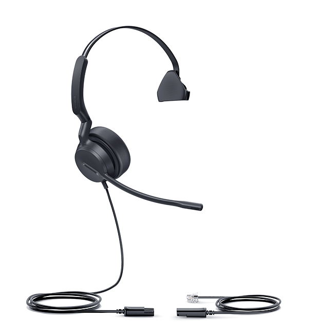 Yealink YHS36-E2-M QD Mono Headset Noise Cancelling Mic Leather Cushions for IP Phones