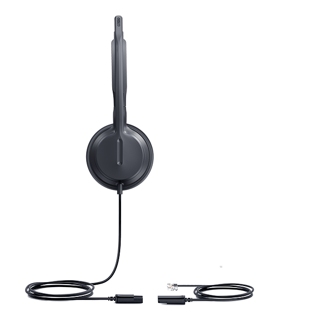 Yealink YHS36-E2-D QD Stereo Headset Noise Cancelling Mic Leather Cushions for IP Phones