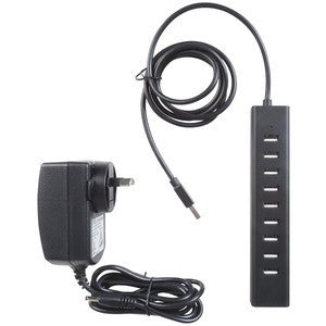 DIGITECH SLIMLINE 10-PORT USB 2.0 CHARGER & HUB - XC4959