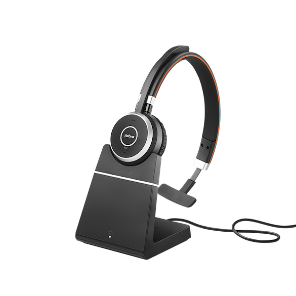 JABRA WIRELESS EVOLVE 65 SE MS MONO BLUETOOTH HEADSET W/CHARGE STAND + LINK 380A BT,USB-A (6593-833-399)