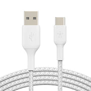 Braided USB-C to USB-A Cable (1m / 3.3ft, White) - 0