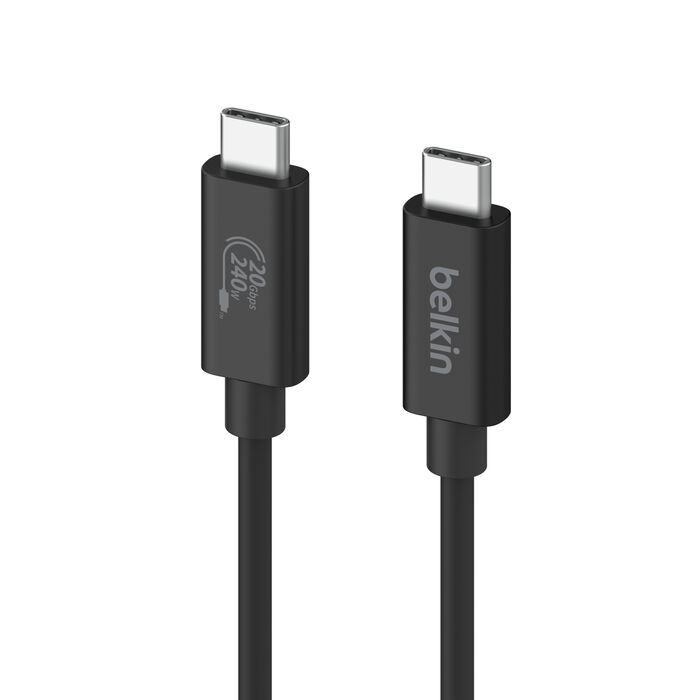 Belkin USB4 USB‑C Cable 2m 240W 20Gbps Thunderbolt 4 4K 60Hz Black