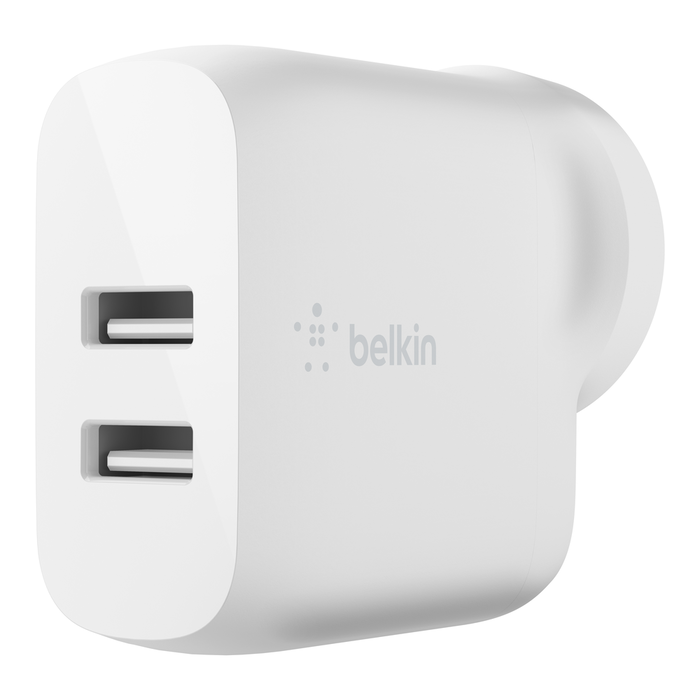 Dual USB-A Wall Charger 24W + Lightning to USB-A Cable