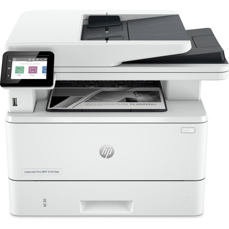 HP LASERJET PRO 4101FDN MONO MFP 40PPM, PRINT, COPY FAX, NETWORK. DUPLEX SCAN, 1YR WTY