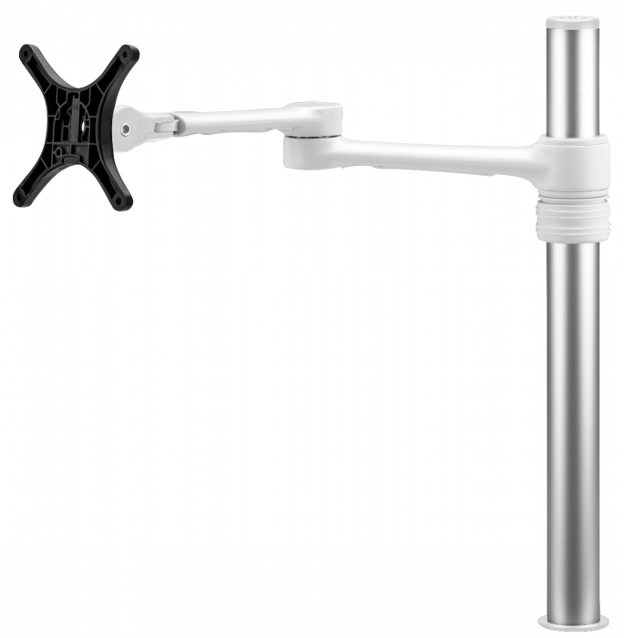 ATDEC SINGLE MONITOR DESK MOUNT, UP TO 8KG, VESA 75x75 , 100x100, WHITE, 10YR WTY - AF-AT-SW