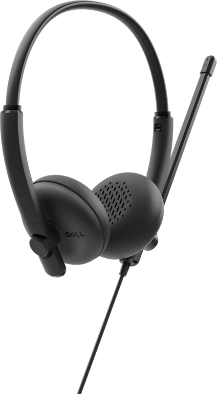 Dell WH125 Wired On-Ear Stereo Headset USB Type A Lightweight Cushion Black