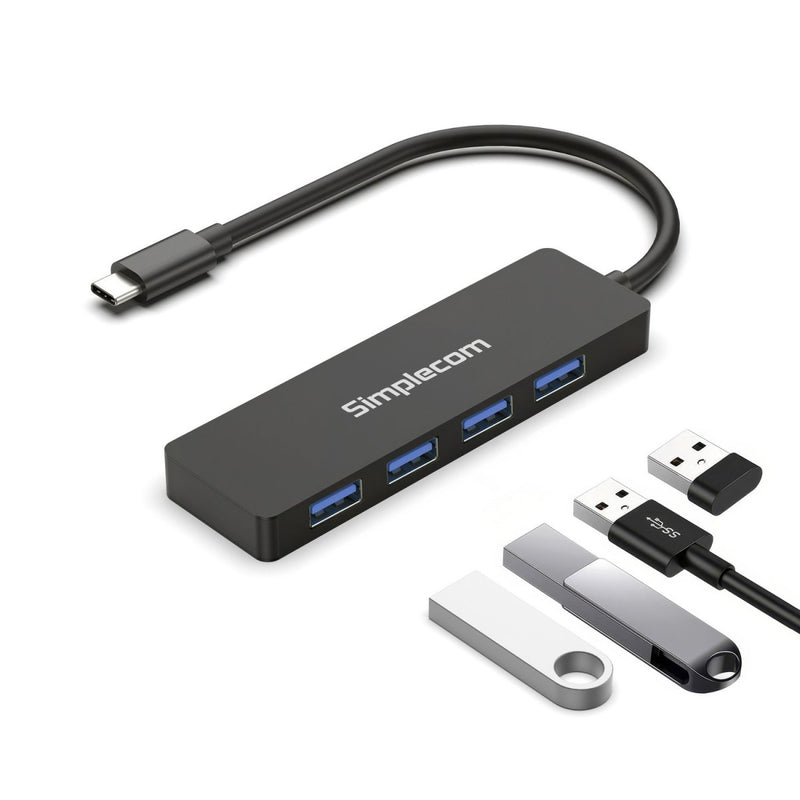 Simplecom CH360 USB-C to 4 Port USB-A Hub USB 3.2 Gen1 Aluminium Adapter