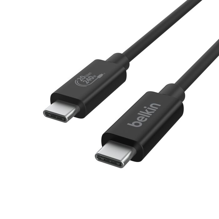 Belkin USB4 USB‑C Cable 2m 240W 20Gbps Thunderbolt 4 4K 60Hz Black