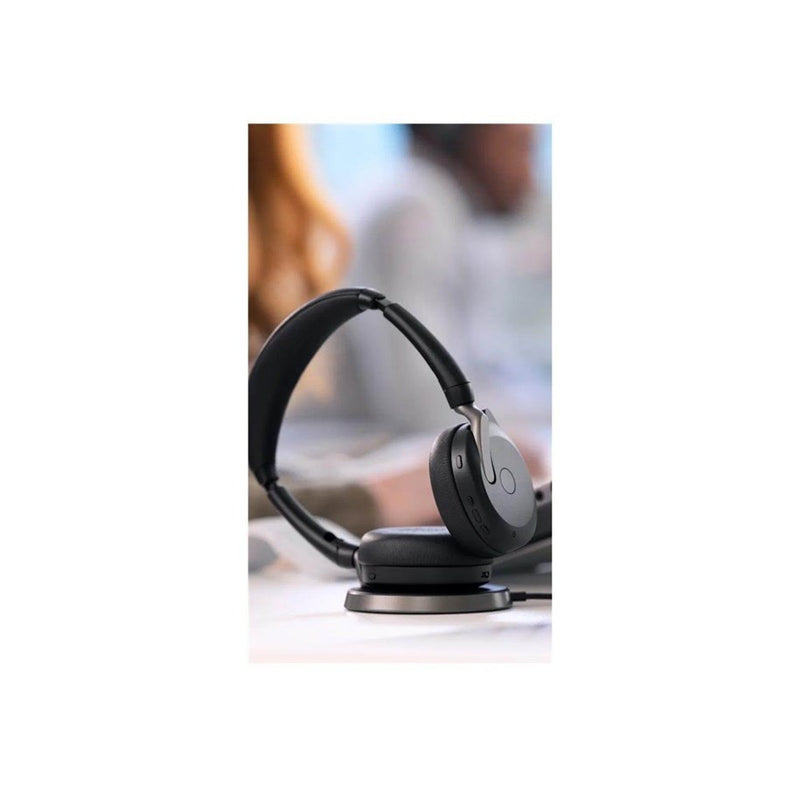 JABRA WIRELESS EVOLVE2 65 FLEX UC STEREO BT HEADSET W/CHARGING STAND + LINK380C, USB-C-26699-989-889