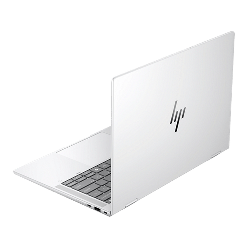 White laptop with HP logo on a white background