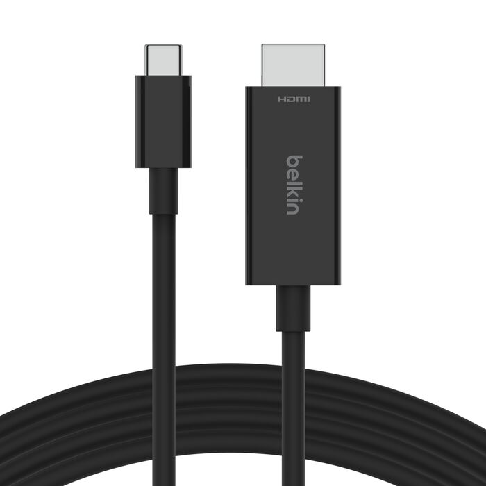 Belkin USB‑C to HDMI Cable 2m 8K 60Hz 4K 120Hz HDR10+ Plug & Play Black