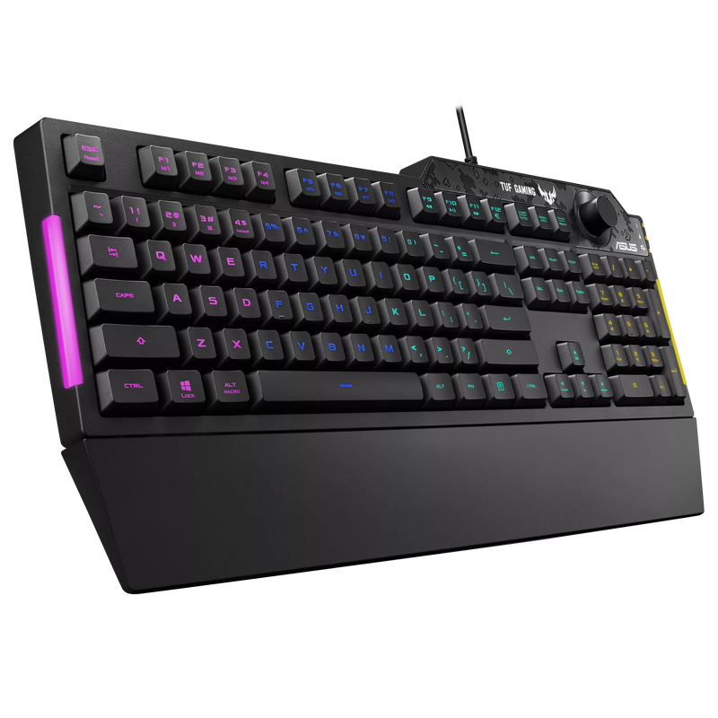 ASUS TUF Gaming K1 RGB Keyboard Volume Knob 19-Key Rollover Wrist Rest