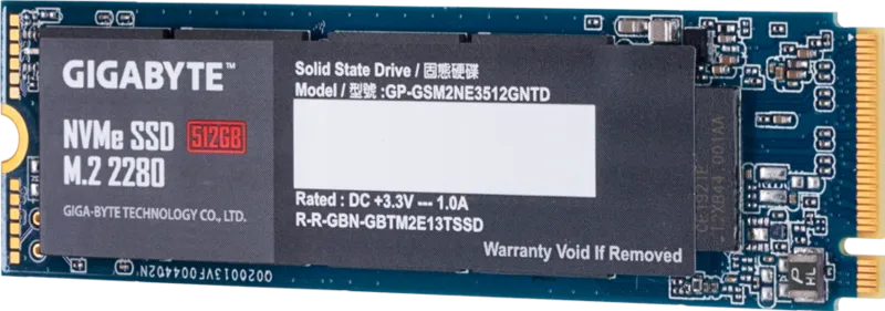 GIGABYTE Gen3 512GB M.2 NVMe PCIe Gen3 x4 SSD 1900MB/s Read 1200MB/s Write