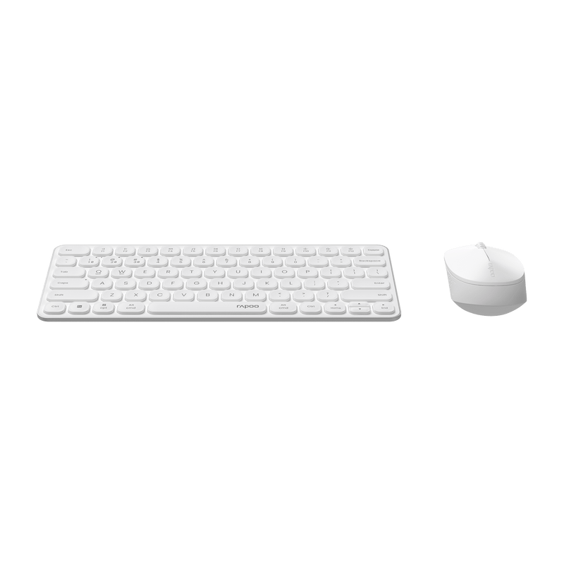 Rapoo X9010M Wireless Keyboard Mouse Combo Bluetooth 2.4GHz Ultra Slim White