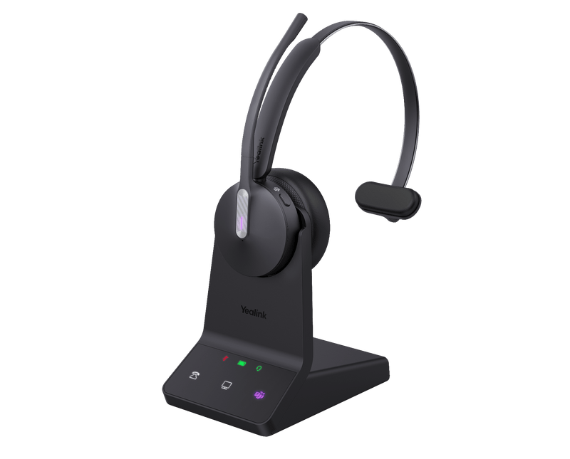Yealink WH64 MS Bluetooth DECT Mono Headset with Base Station Noise Cancellation Busylight