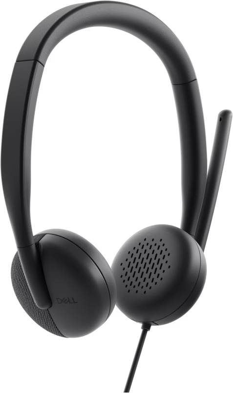 Dell WH3024 Wired USB‑C On‑Ear Stereo Headset Noise Cancelling Black