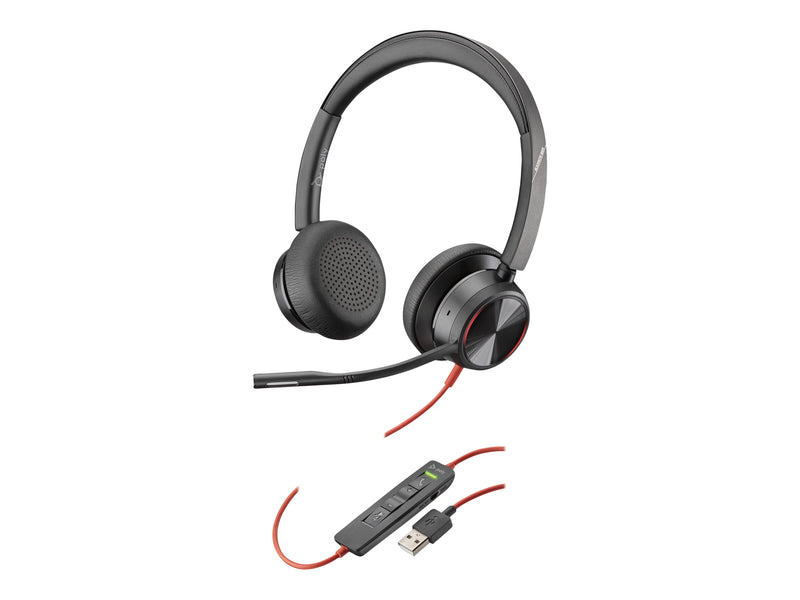 Poly Blackwire 8225 UC USB-A Wired ANC On-Ear Headset Zoom Certified