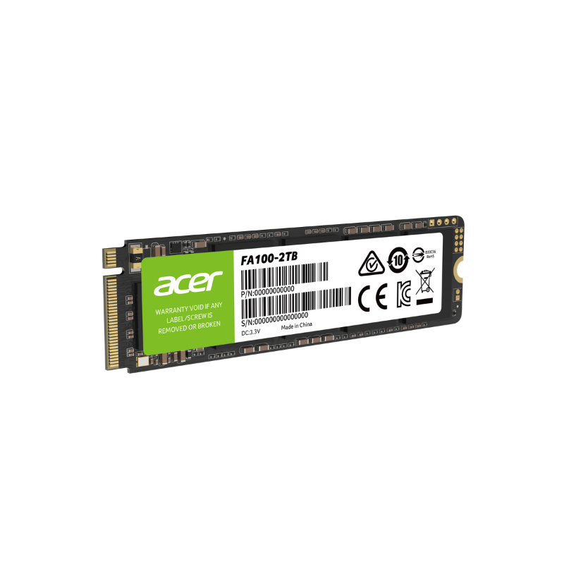 ACER FA100 2TB M.2 NVMe PCIe Gen3x4 SSD 3150MB/s Read 2600MB/s Write