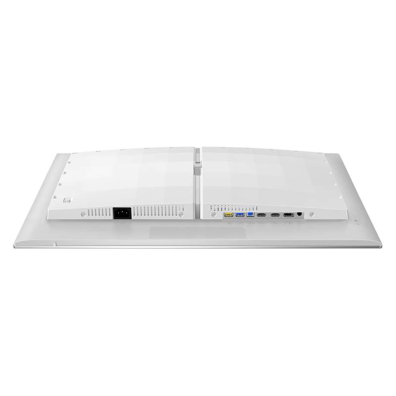 Tilt-only stand of Evnia QHD gaming monitor with stable base and clean cable routing design