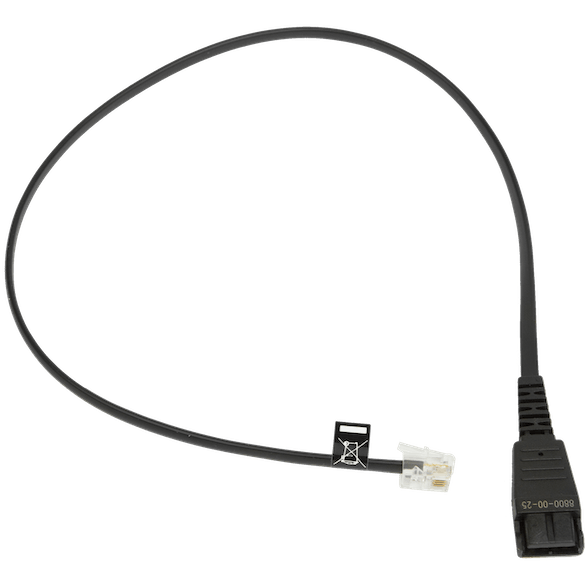 JABRA QD TO RJ9 STRAIGHT BOTTOM CORD FOR LINK 180, 0.5M (8800-00-25)