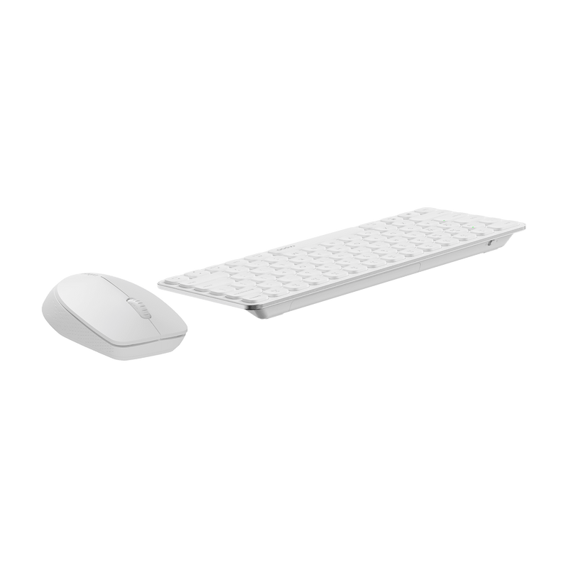 Rapoo X9010M Wireless Keyboard Mouse Combo Bluetooth 2.4GHz Ultra Slim White