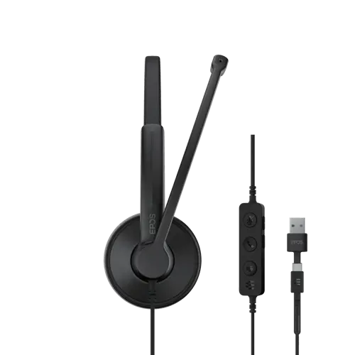 EPOS IMPACT 100 MS Stereo USB-C USB-A Headset Teams Certified Noise Cancelling 1001421