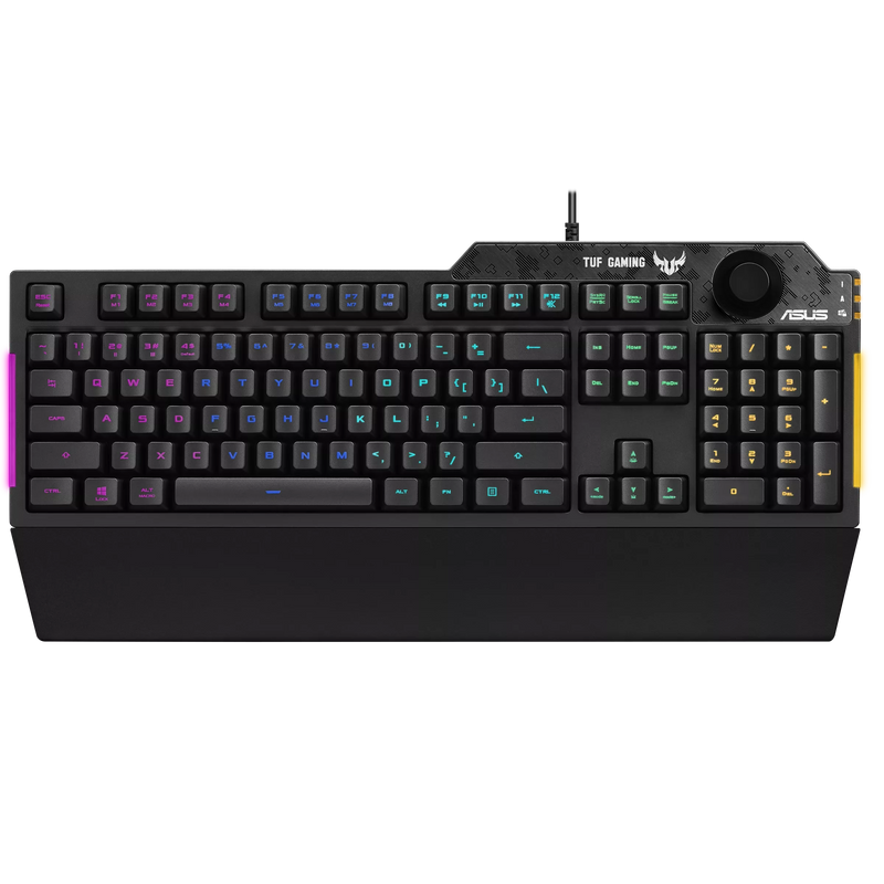 ASUS TUF Gaming K1 RGB Keyboard Volume Knob 19-Key Rollover Wrist Rest