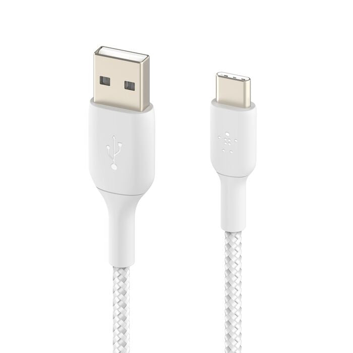 Braided USB-C to USB-A Cable (1m / 3.3ft, White) - 1