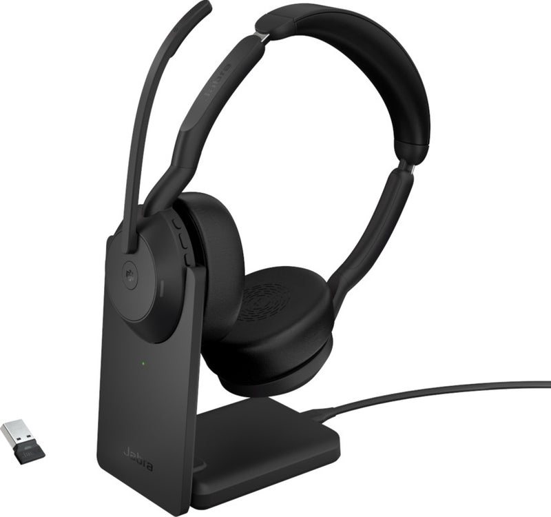 JABRA WIRELESS EVOLVE2 55 UC STEREO BLUETOOTH ANC HEADSET, LINK380A, USB-A-25599-989-999