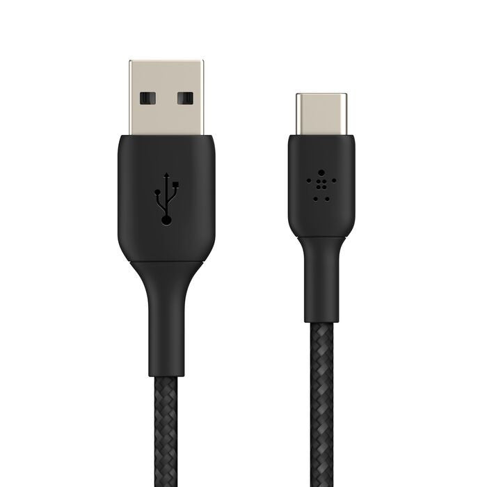 Braided USB-C to USB-A Cable (1m / 3.3ft, Black) - 2