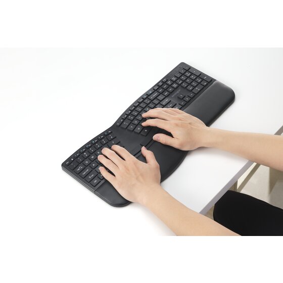 Kensington Pro Fit Ergo KB680 EQ Rechargeable Keyboard Copilot Key Black