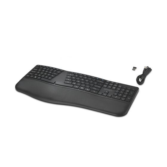 Kensington Pro Fit Ergo KB680 EQ Rechargeable Keyboard Copilot Key Black