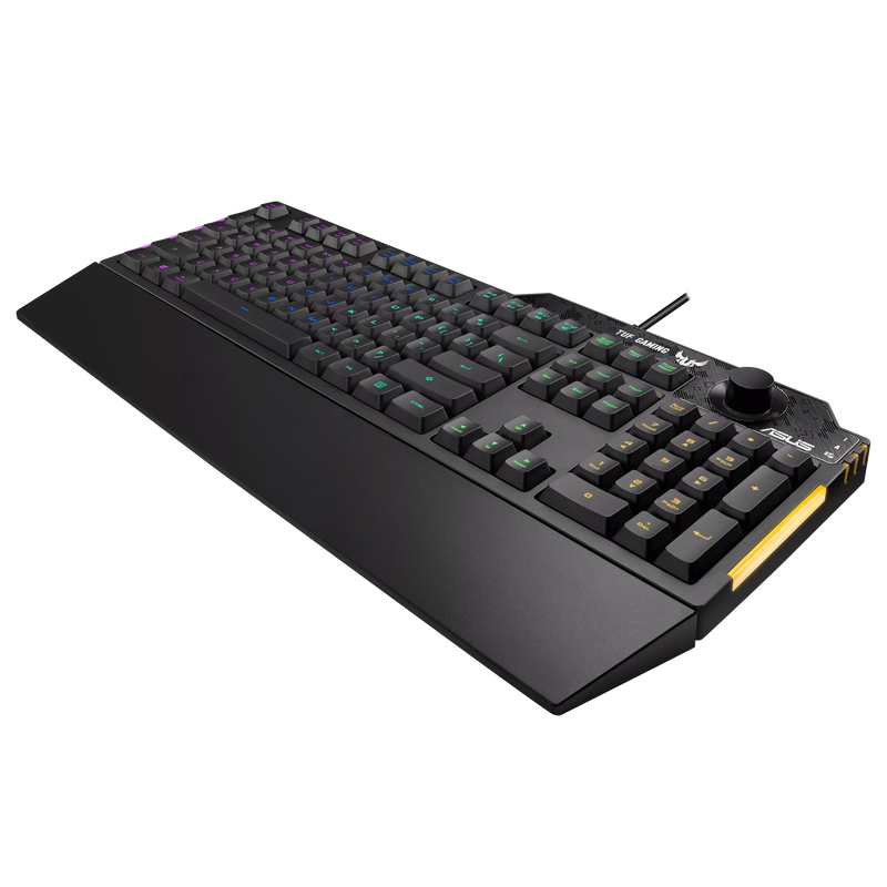 ASUS TUF Gaming K1 RGB Keyboard Volume Knob 19-Key Rollover Wrist Rest