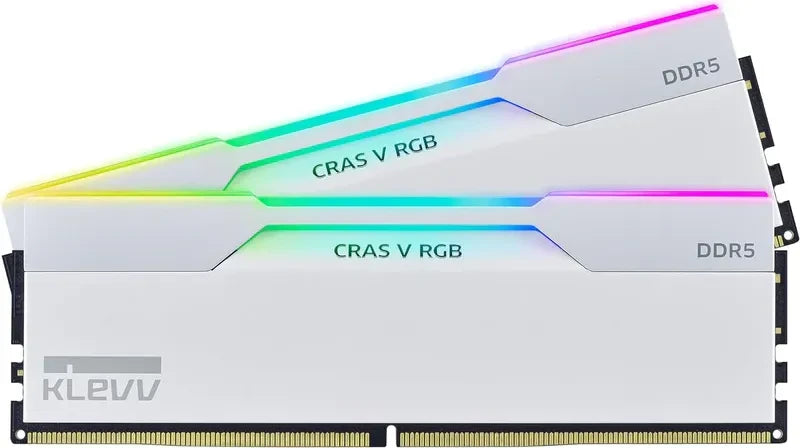 Klevv CRAS V RGB 32GB DDR5 6000MHz CL30 RAM Kit 2x16GB White Memory