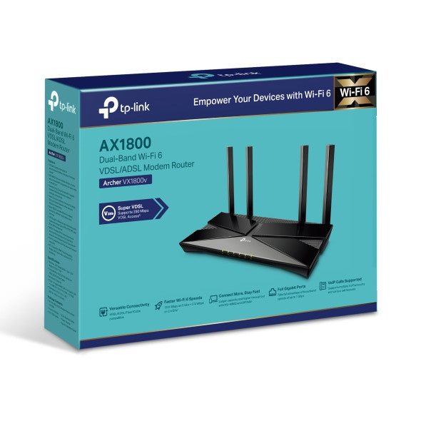 TP-LINK ARCHER AX1800 DUAL-BAND VDSL/ADSL MODEM ROUTER, ARCHER VX1800V