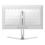 Rear view of Evnia gaming monitor showing connectivity ports, ventilation, and stand design