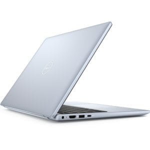 A rear view of the Dell Inspiron 14, with the lid half open