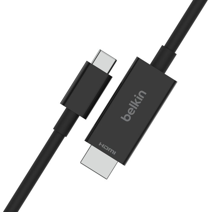 Belkin USB‑C to HDMI Cable 2m 8K 60Hz 4K 120Hz HDR10+ Plug & Play Black