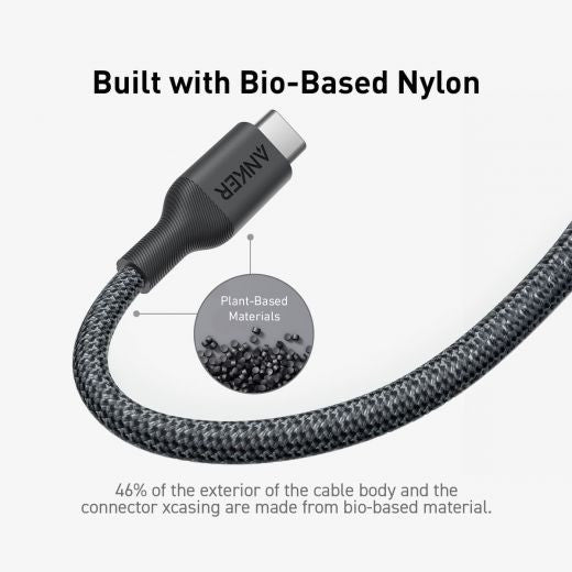 ANKER 544 BIO-NYLON USB-C TO USB-C TO USB-C CABLE (1.8MBLACK) - A80F6H11