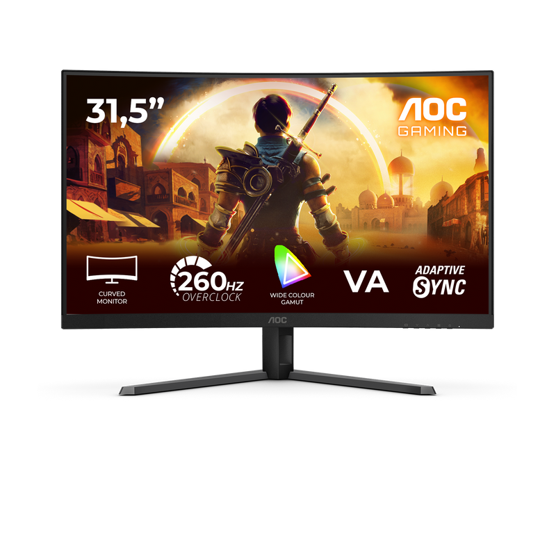 AOC C32G42ZE 31.5in VA FHD 0.3ms 260Hz Curved Gaming Monitor DP HDMI HDR10
