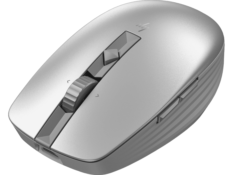 HP 710 Rechargeable Silent Bluetooth Mouse 2.4GHz Bluetooth 5.3 6 Button Silver 6E6F1AA