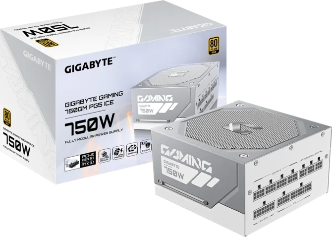 GIGABYTE Gaming 750GM PG5 ICE 750W 80 Plus Gold Modular ATX 3.1 PSU White
