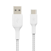 Braided USB-C to USB-A Cable (1m / 3.3ft, White) - 2