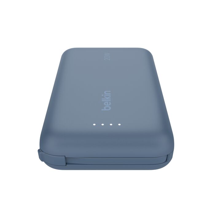 Belkin BoostCharge 10K Power Bank 20W Dual USB-C Integrated Cable Blue