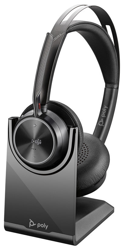 HP POLY VOYAGER FOCUS 2 OTH WIRELESS MS STEREO HEADSET W/CHARGE STAND,ANC,BT700 DONGLE,USB - 77Y90AA