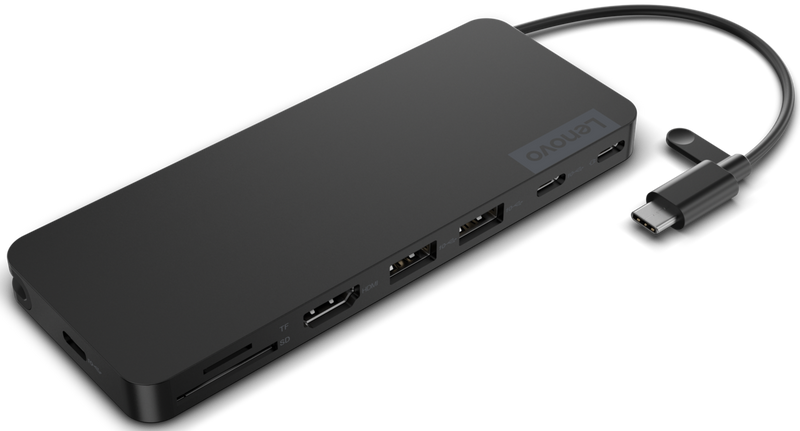 LENOVO 8-IN-1 SLIM TRAVEL DOCK, HUB (HDMI, USB-A, USB-C)