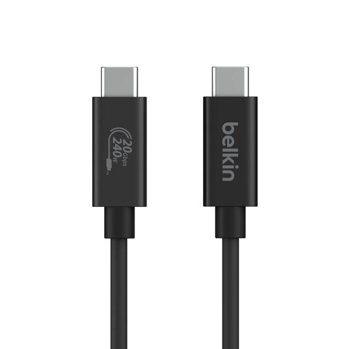 Belkin USB4 USB‑C Cable 2m 240W 20Gbps Thunderbolt 4 4K 60Hz Black