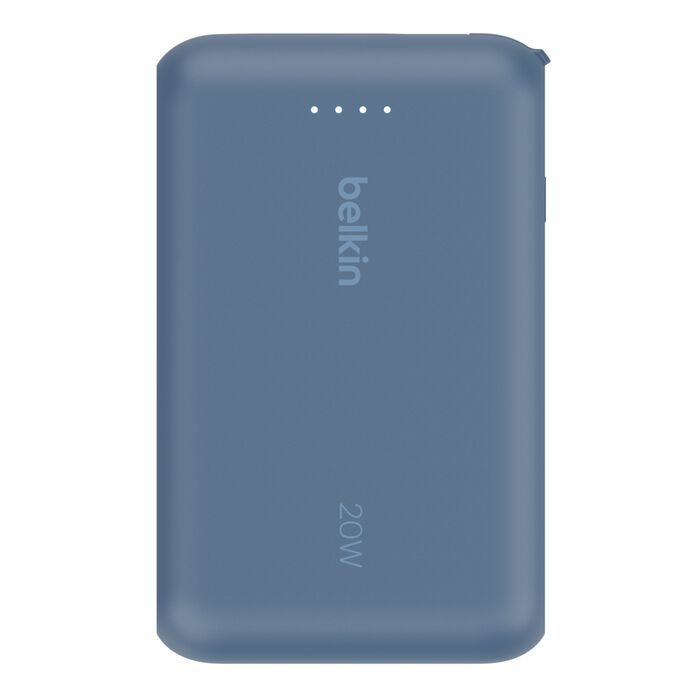 Belkin BoostCharge 10K Power Bank 20W Dual USB-C Integrated Cable Blue