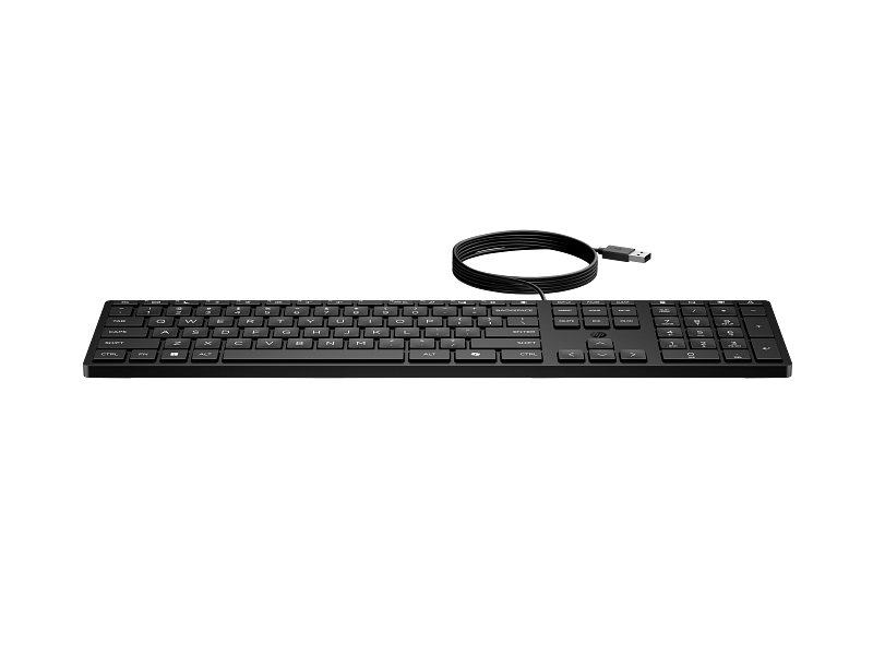 HP Wired 320K Full-Sized Keyboard USB Plug and Play for Windows PCs